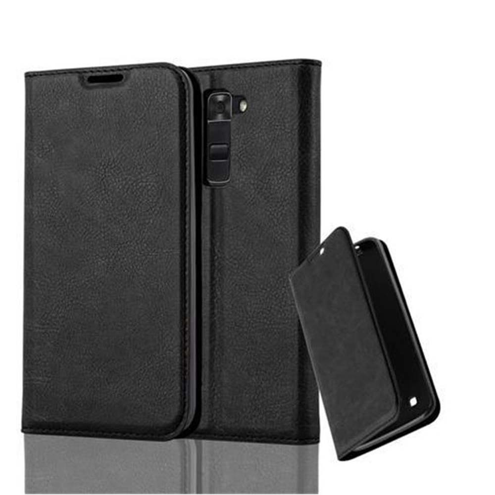 Funda negra para teléfono con teléfono negro. La funda es negra, con pantalla de teléfono, dentro de la funda.