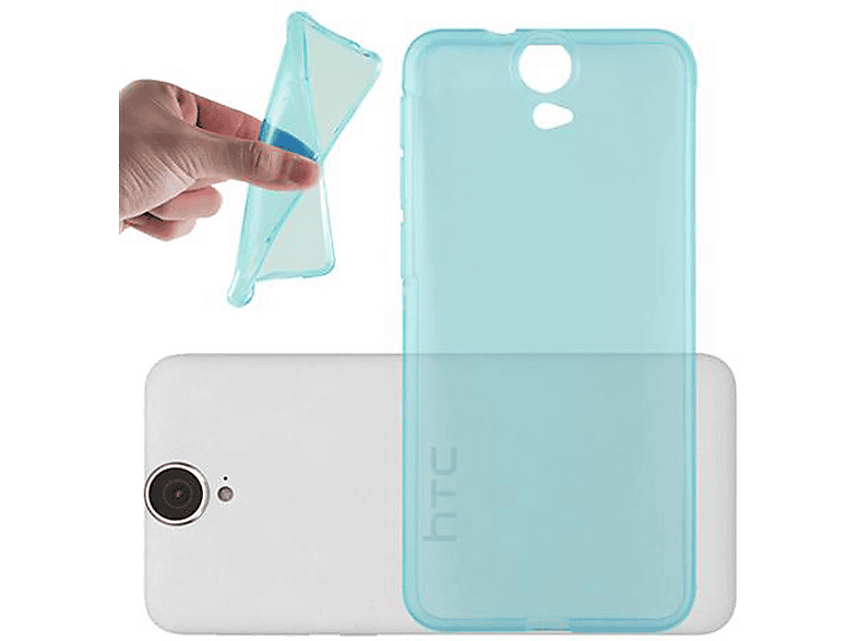 Custodia Cadorabo Per HTC One E9 – Cover Morbida In TPU Trasparente Blu, Sottile 1,2mm, Antiurto Con Bordi Rialzati, Protezione 360°