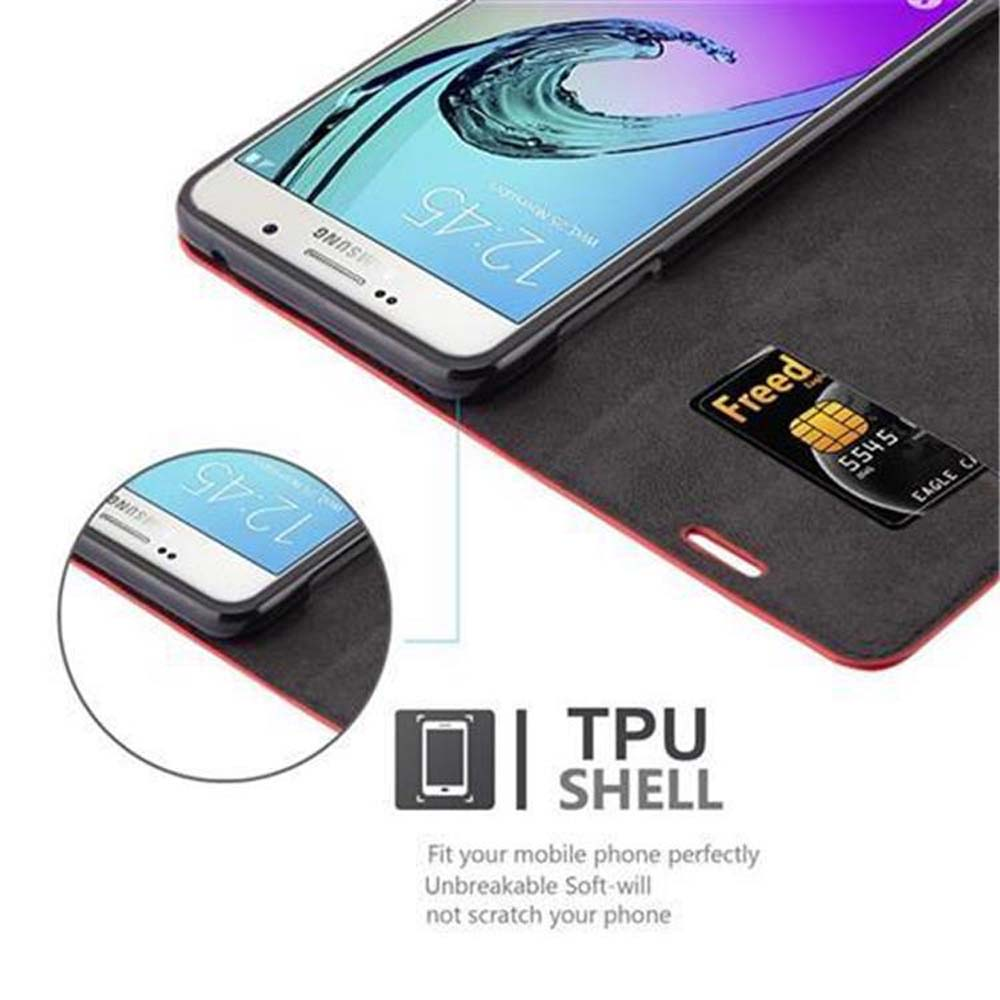 Telefon in einer Hülle. Nahaufnahme zeigt Telefon und Karte. Text: 'TPU SHELL'.