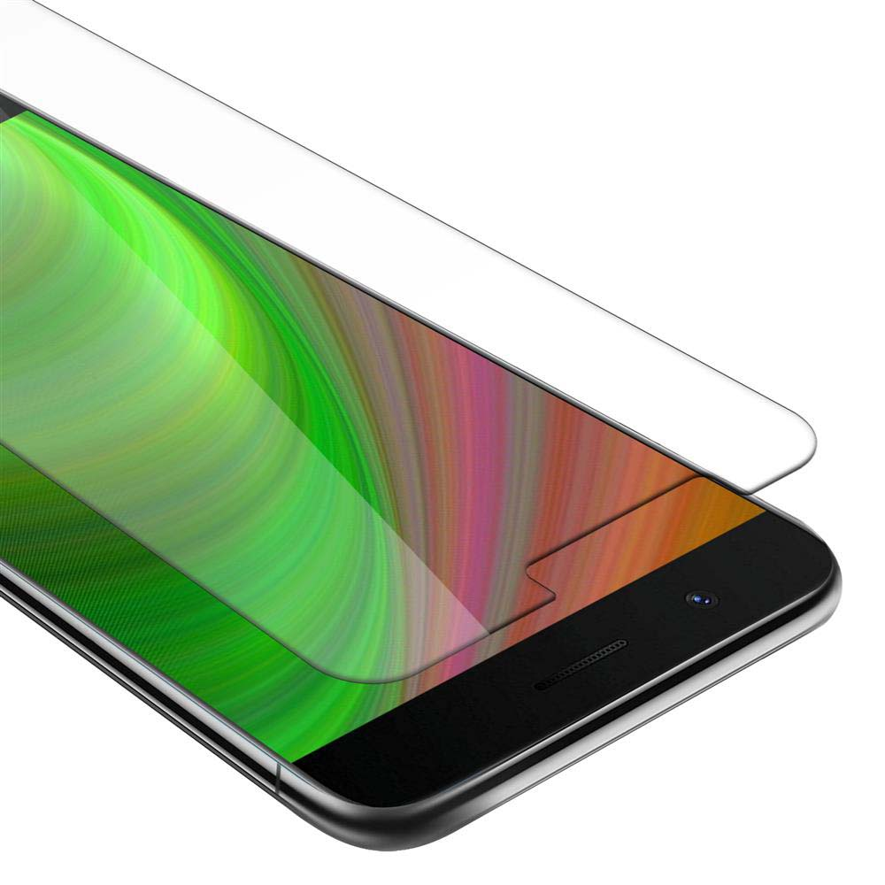Protezione schermo applicata a un telefono, con sfondo verde.