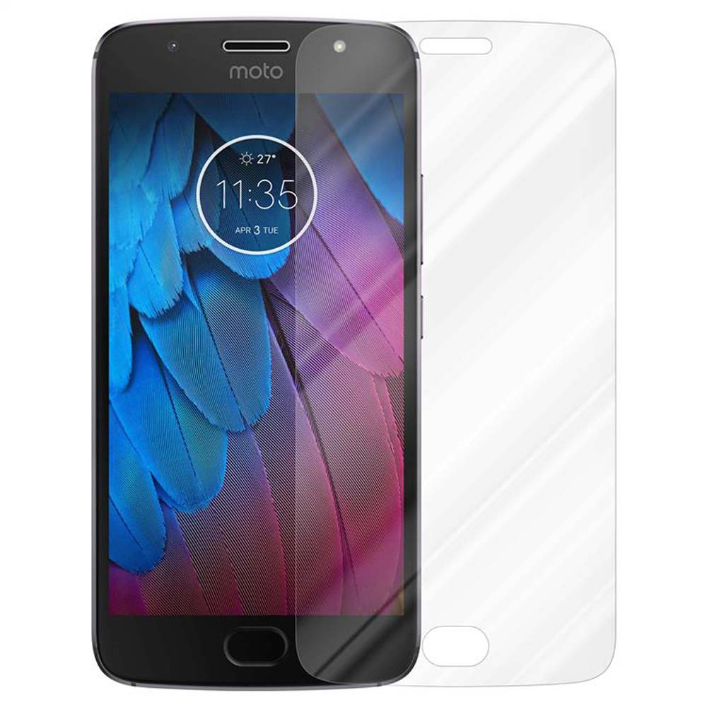 Uno smartphone Moto con una protezione per lo schermo applicata, trasparente e che copre l'intero schermo.