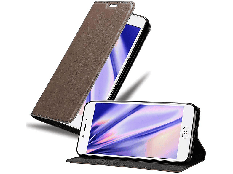 Cadorabo Custodia Libro per ZTE Blade V8 in Bruno Café - con Vani di Carte, Funzione Stand e Chiusura Magnetica - Portafoglio Cover Case Wallet Book