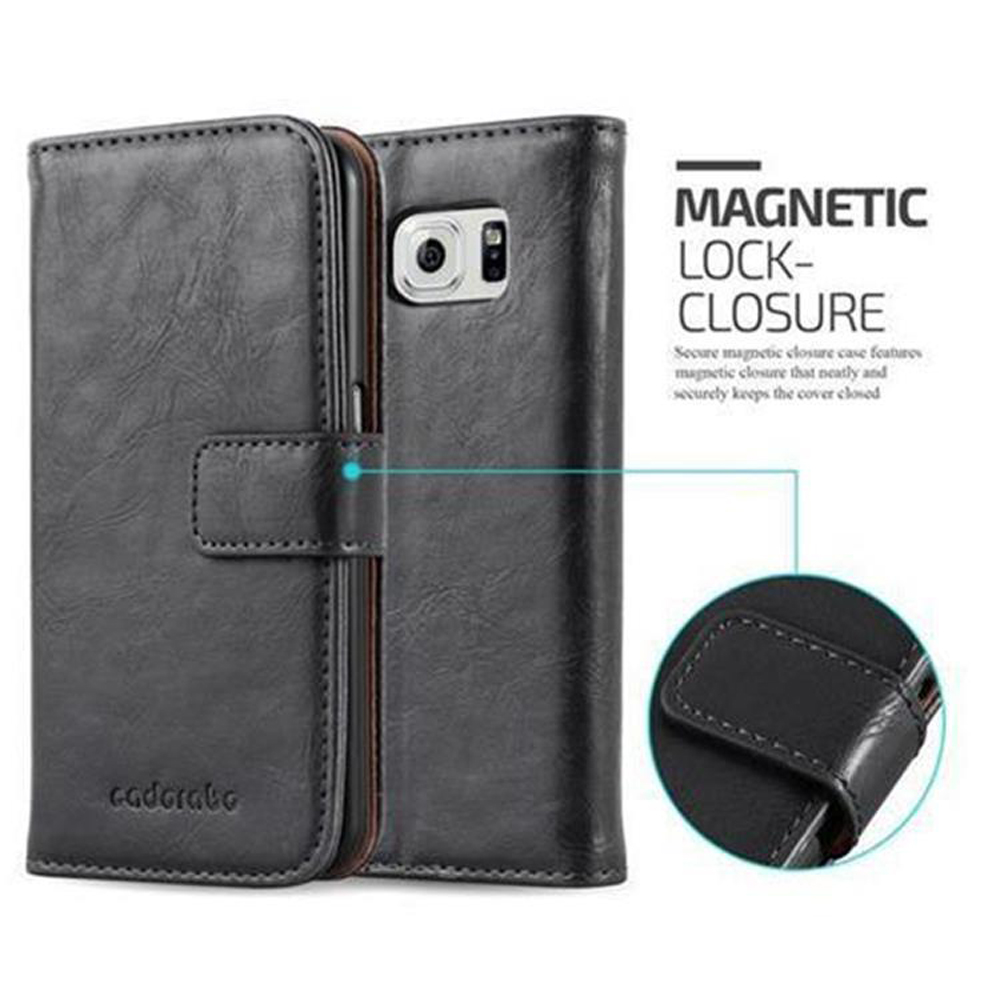 Custodia nera con chiusura magnetica.