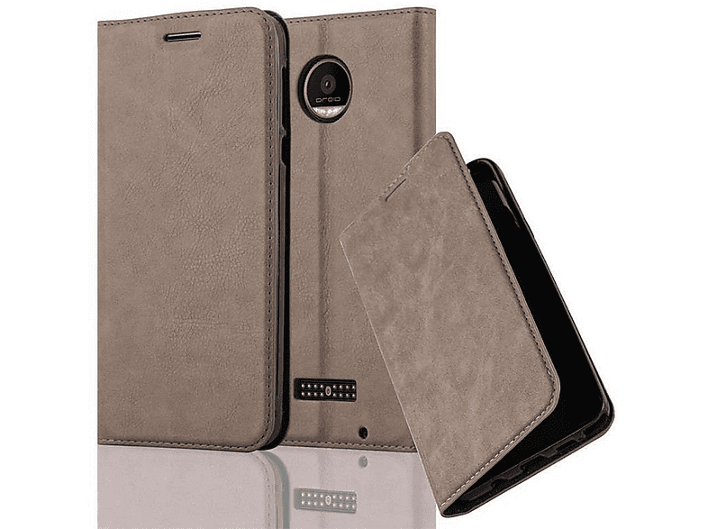 Cadorabo Custodia A Portafoglio Per Motorola Moto Z Force – Pelle Sintetica Nero Carbone Con Vani Carte E Chiusura Magnetica