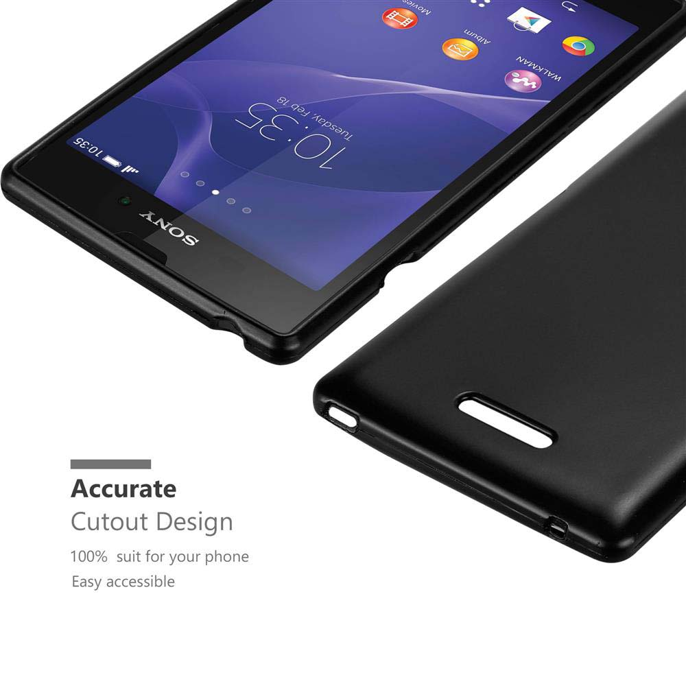 Schwarzes Telefon in schwarzem Gehäuse. Das Telefon zeigt die Uhrzeit und mehrere Apps an. Das Gehäuse befindet sich vor einem weißen Hintergrund.