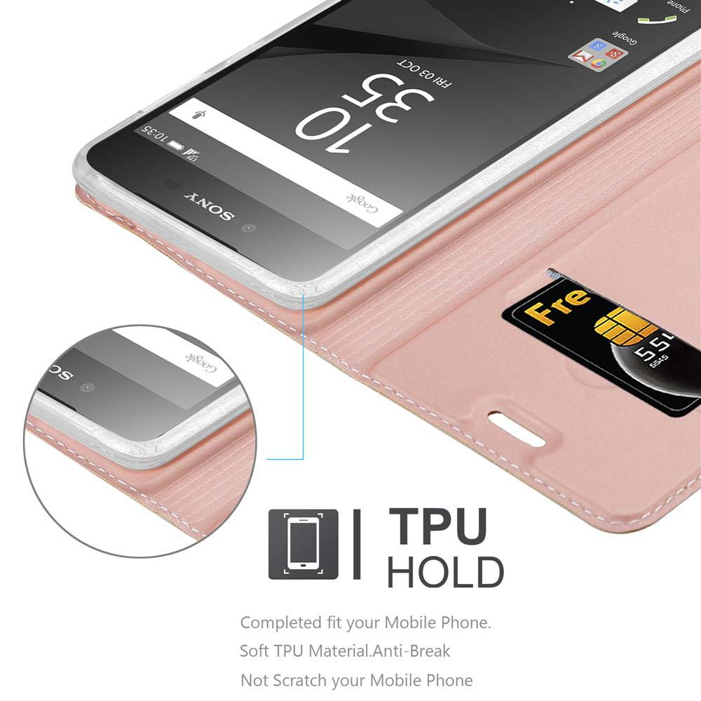 Smartphone in custodia rosa con SIM card. Il telefono mostra l'interfaccia di ricerca di Google.