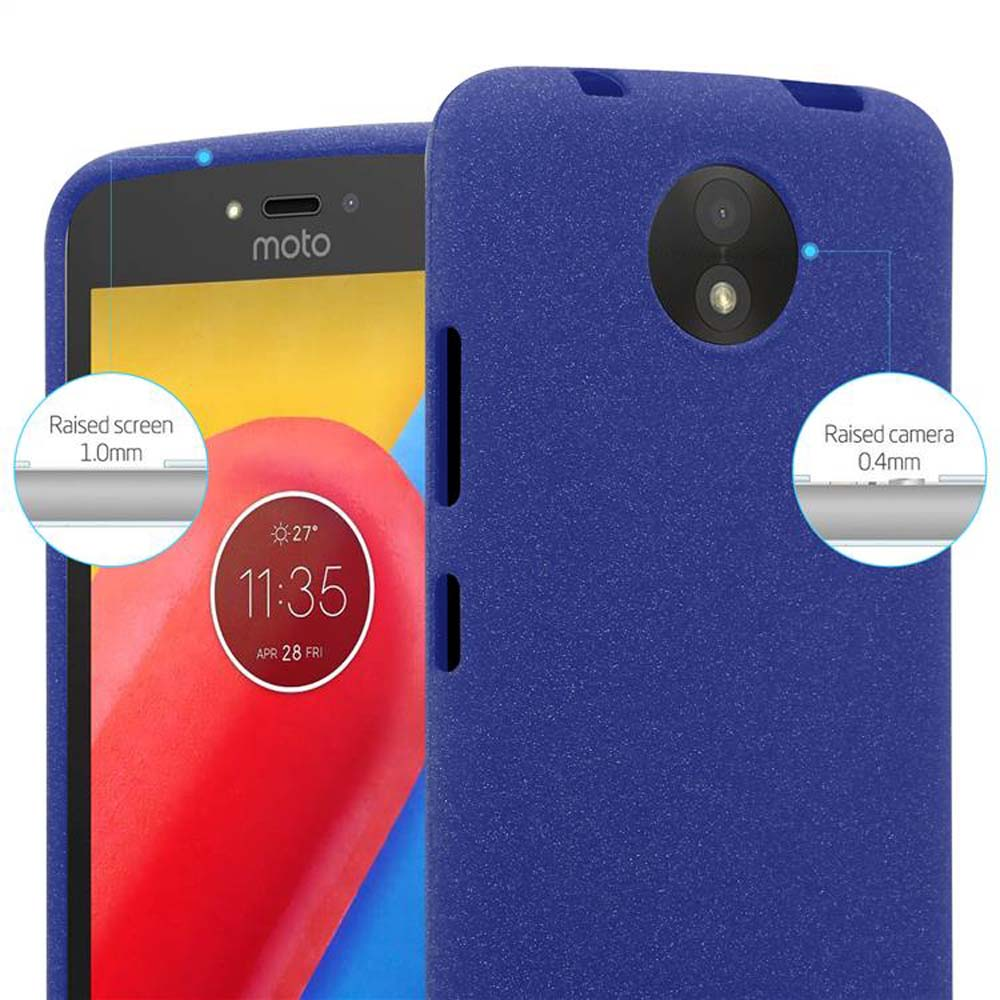 Retro blu del telefono e uno schermo del telefono con l'ora e la data.