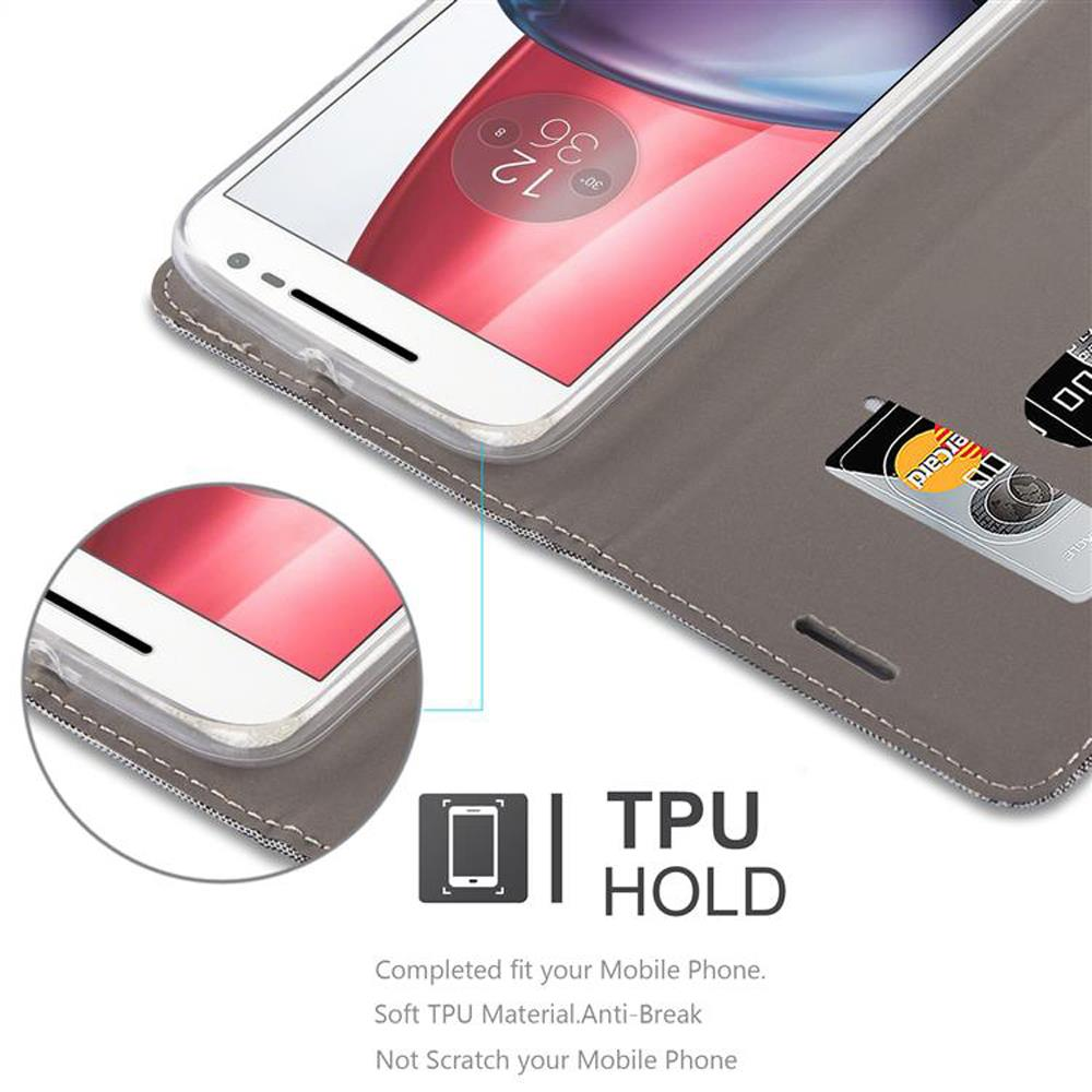 Telefono in una custodia grigia, parte del telefono visibile. Testo: TPU HOLD. Adattamento perfetto per cellulari.