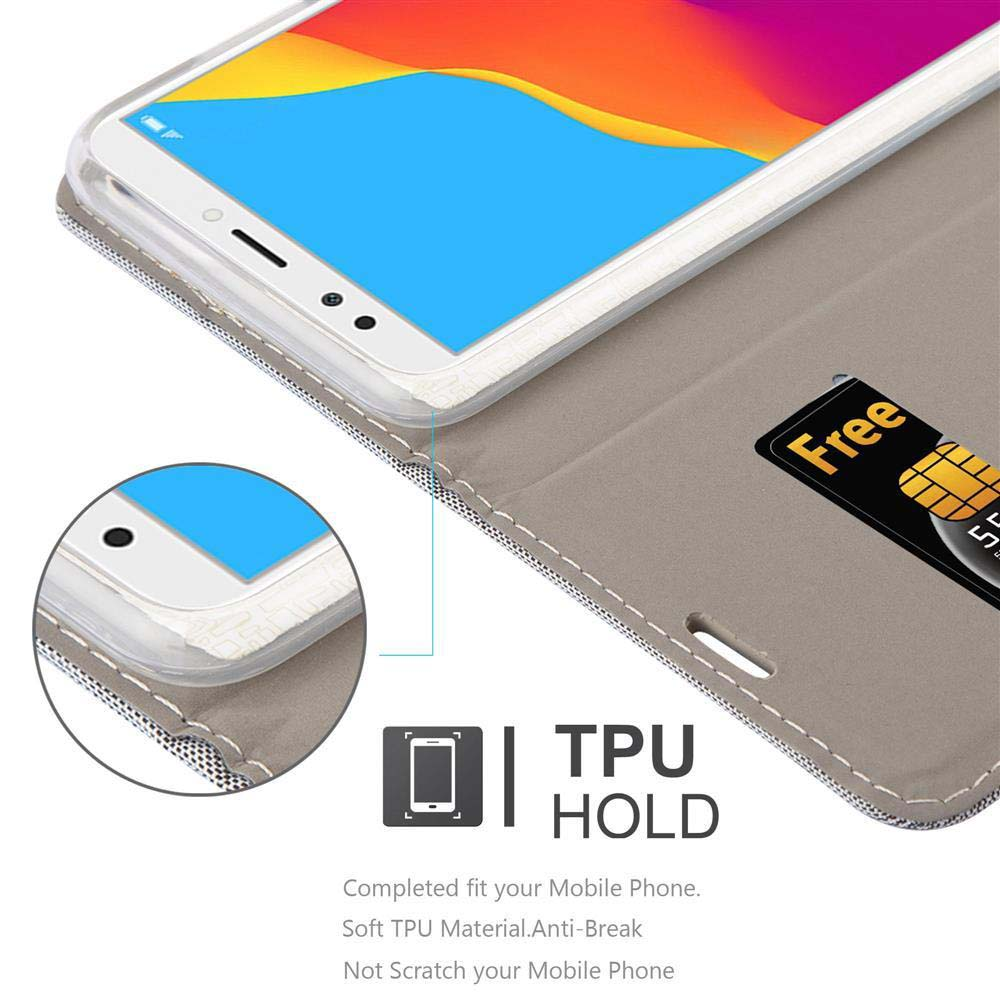 Custodia per telefono con telefono e carta di credito. Testo e dettagli della custodia visibili.