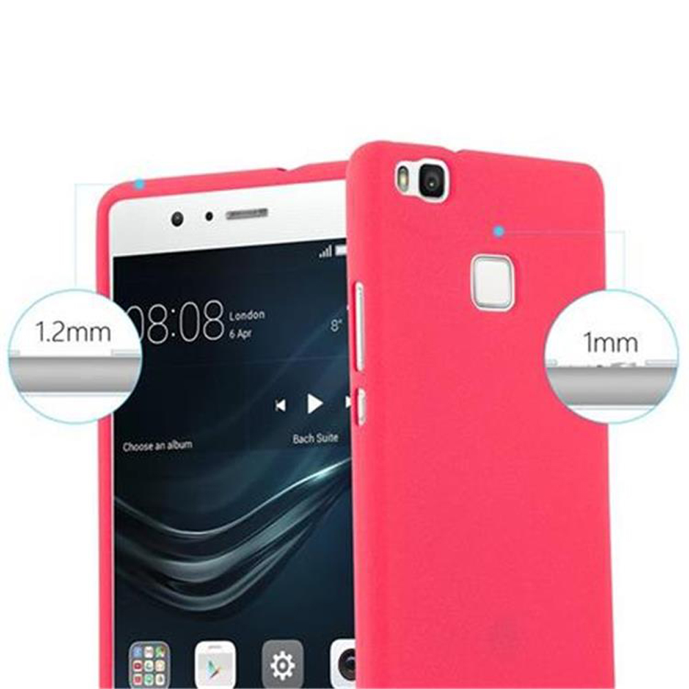 Dos fundas rosas para teléfono con pantalla. Una en el teléfono, otra al lado. Detalles mostrados.