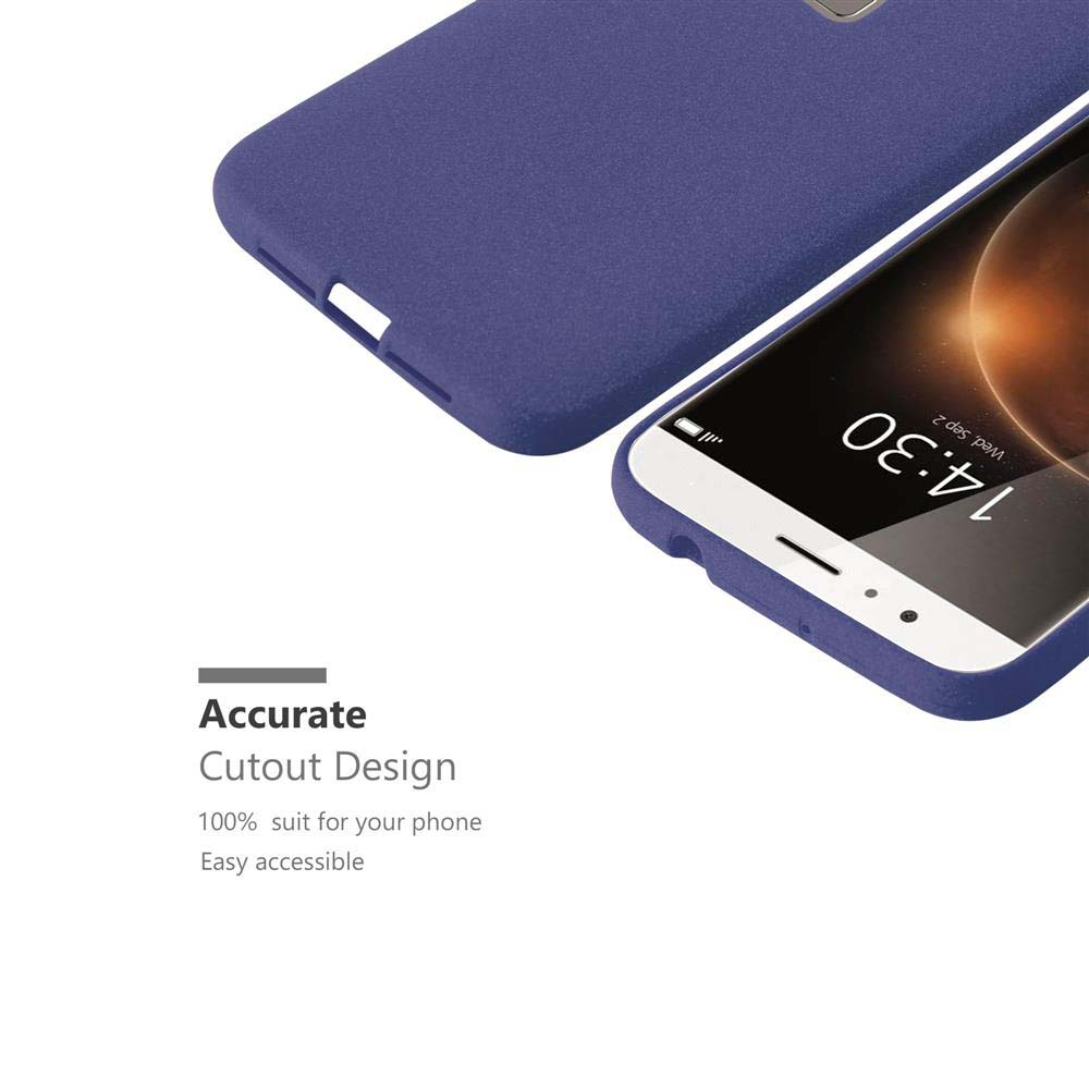 Funda de teléfono púrpura. El teléfono está en la funda y está sobre un fondo blanco.
