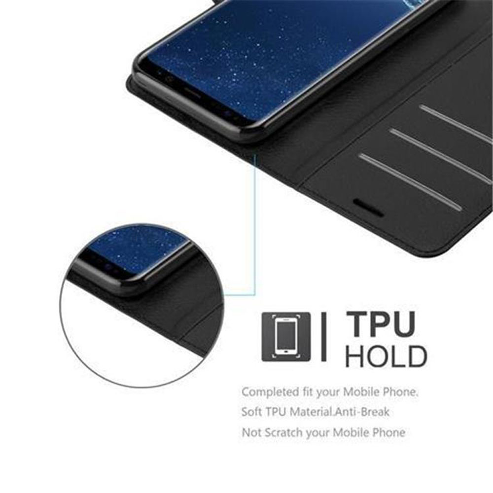 Telefon in Hülle mit Text 'TPU Hold', zeigt das Telefon in der Hülle.