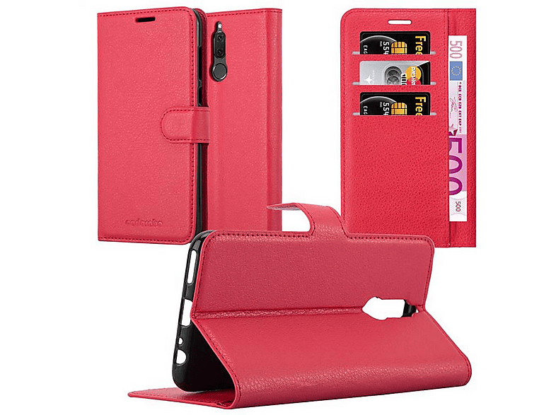 Cadorabo Custodia compatibile con Huawei MATE 10 PRO in BLU - NERO - Coperchio protettivo bicolore in silicone TPU e retro in vetro temperato