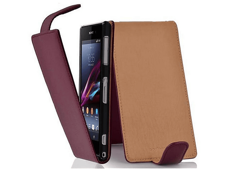 Cadorabo Custodia Flip In Similpelle Per Sony Xperia Z5 – Colore Lilla Bordeaux, Con Chiusura Magnetica E Supporto Verticale