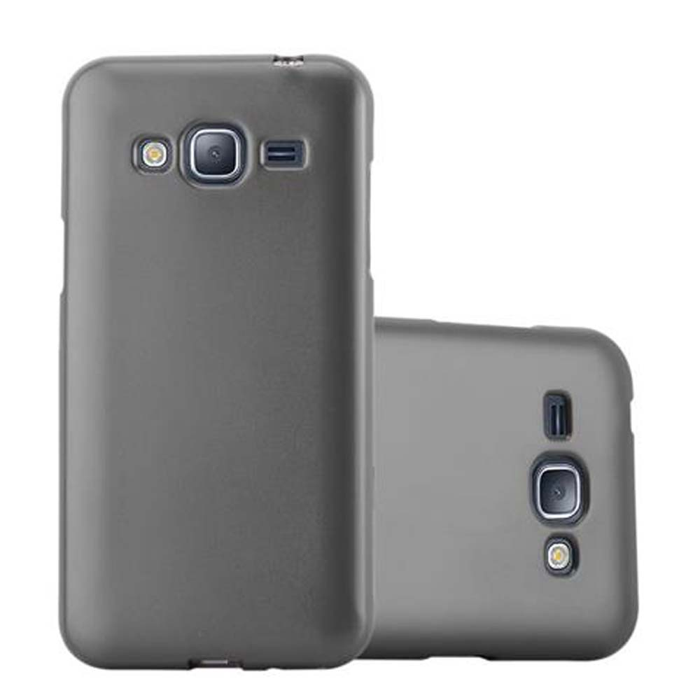 Dos fundas grises para teléfono. Una vertical y otra tumbada. Ambas tienen recortes para cámara.