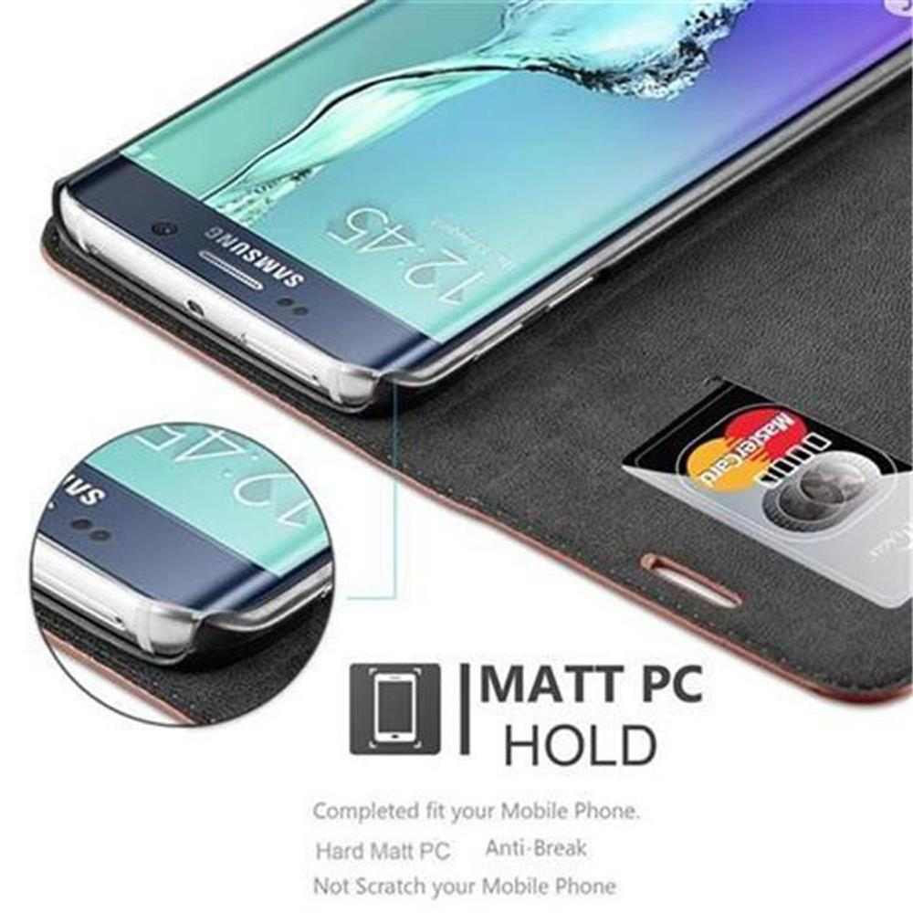 Telefono in una custodia nera e grigia, con carta di credito visibile. Testo: Supporto PC opaco.