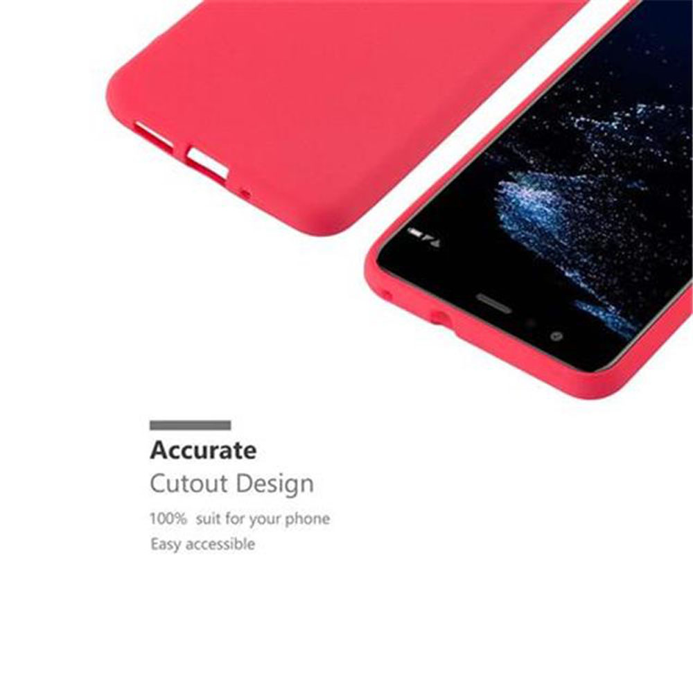 Custodia rossa per telefono con telefono, che mostra il design ritagliato e l'accessibilità.