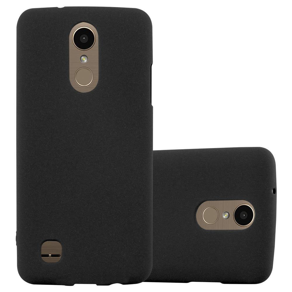 Funda negra para teléfono, dos partes. Teléfono dentro, con cámara. Funda negra.