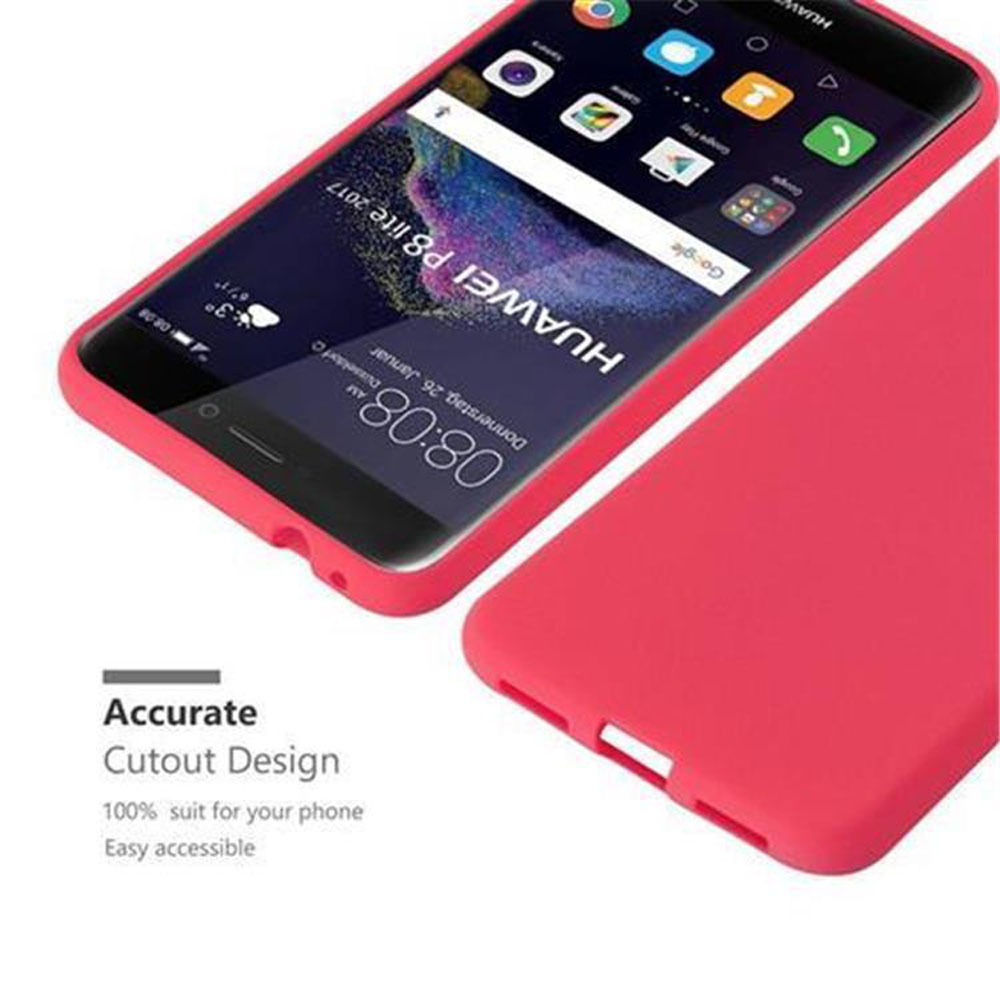 Funda roja para teléfono con pantalla que muestra la hora. La funda está ligeramente inclinada. Fondo blanco.