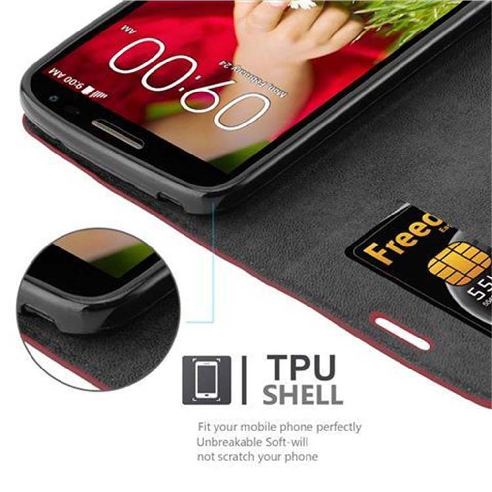 Telefon in rot-schwarzem Gehäuse mit Karte. Das Telefon zeigt die Uhrzeit an. Das Gehäuse ist mit TPU SHELL beschriftet.