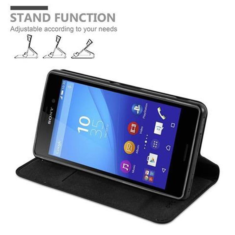 Se muestra un teléfono en una funda en posición de soporte.
