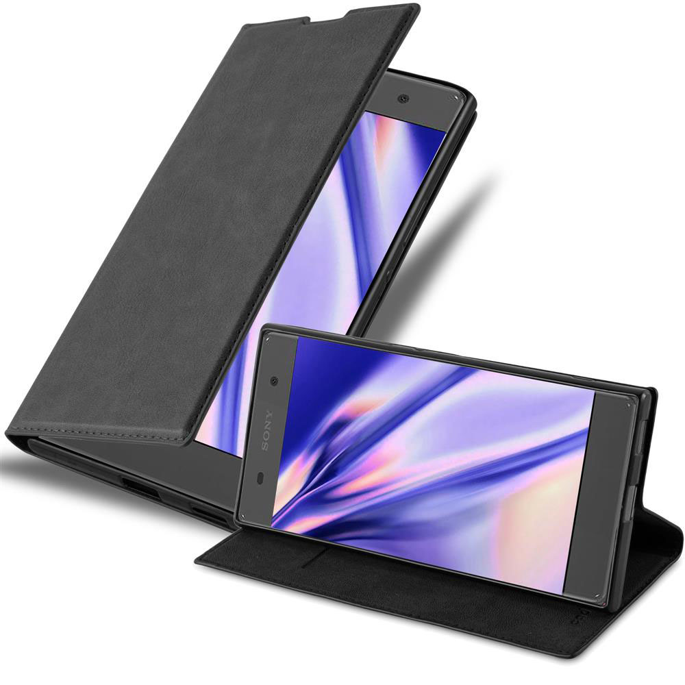 Cadorabo - Custodia Compatibile Con Sony Xperia L3 In Nero Di Notte Con Vani Di Carte Funzione Stand E Chiusura Magnetica Portafoglio Cover Case Wallet Book Etui Protezione 4251617449898
