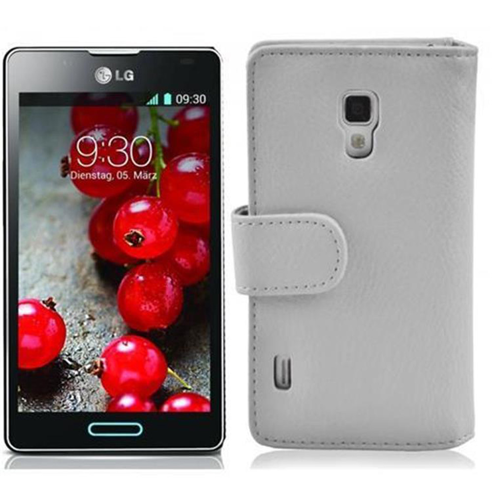 LG-Telefon mit weißer Hülle und roten Beeren auf dem Bildschirm, zeigt 9:30 Uhr.