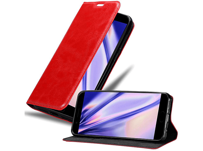 Cadorabo Custodia Libro per Xiaomi RedMi 6A in ROSSO MELA - con Vani di