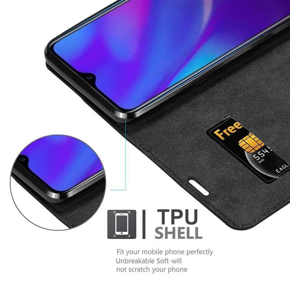 Telefono nero in una custodia nera, che mostra lo schermo. Testo: TPU SHELL, Adatta perfettamente il tuo telefono cellulare.