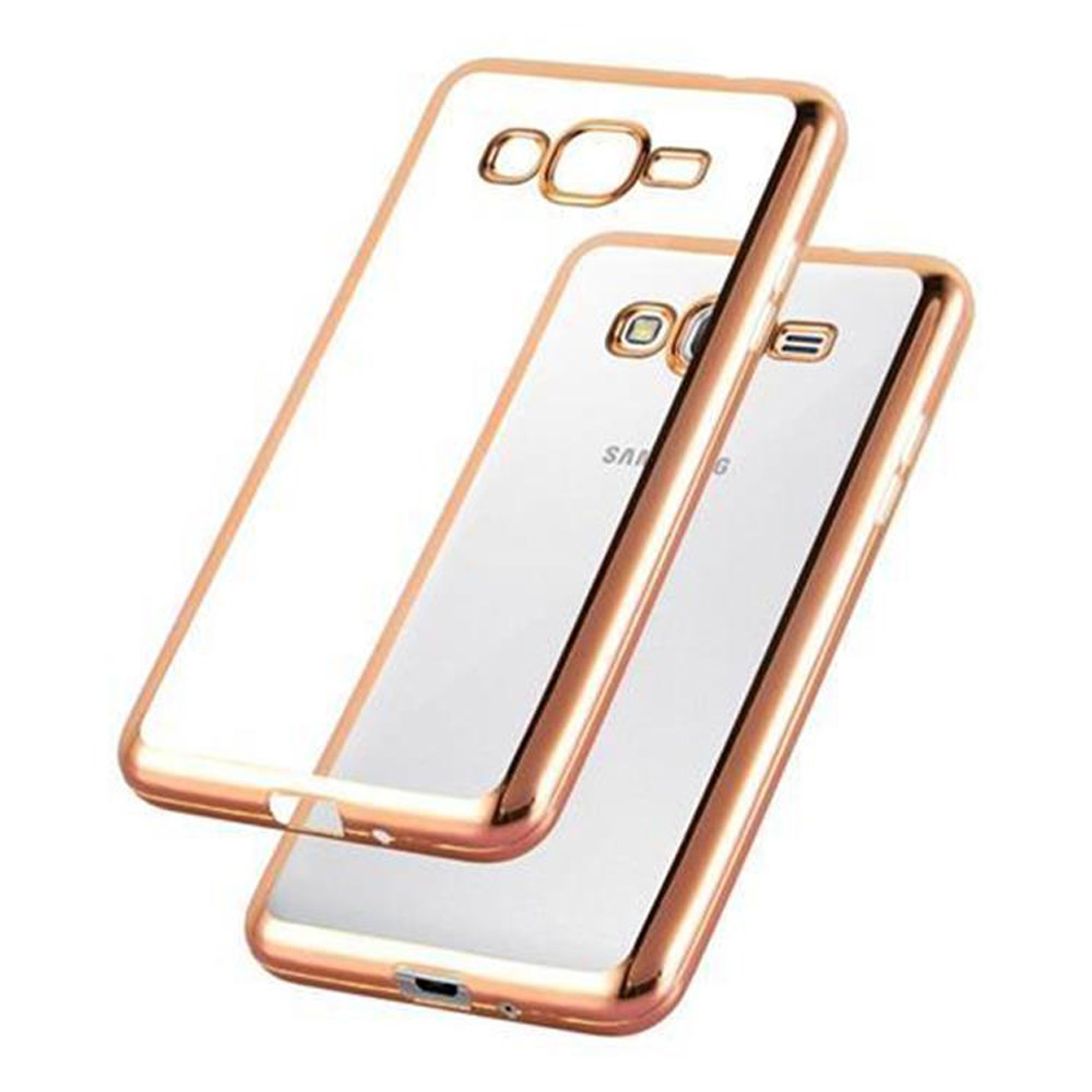 Due custodie per telefono oro rosa su sfondo bianco. Le custodie sono lucide e riflettenti.