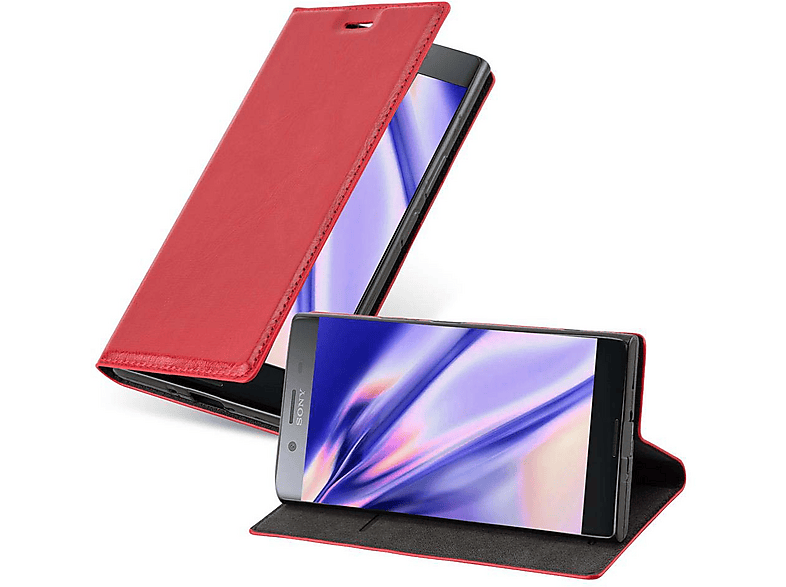 Étui FOXDOCK à rabat pour Sony Xperia 10 VII, pliable et magnétique, avec support, protection antichoc et RFID, et emplacements pour cartes. Compatible avec Sony Xperia 10 VII-Bleu foncé