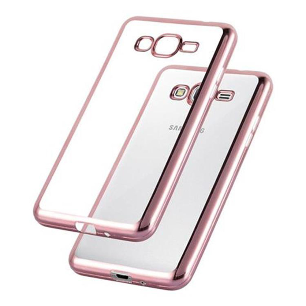 Zwei transparente Handyhüllen. Sie sind roségoldfarben und haben eine reflektierende Oberfläche.