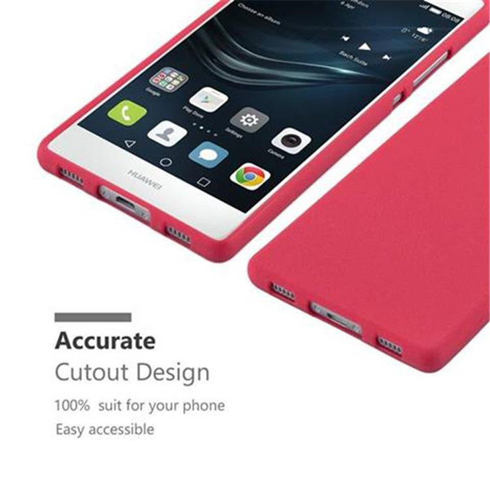 Una custodia per telefono con un telefono e una custodia staccata. Il telefono è rosso e la custodia è rossa. Il telefono ha uno schermo.