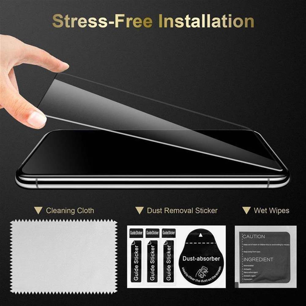 Telefono nero, panno per la pulizia, adesivo per la rimozione della polvere e salviette umidificate.