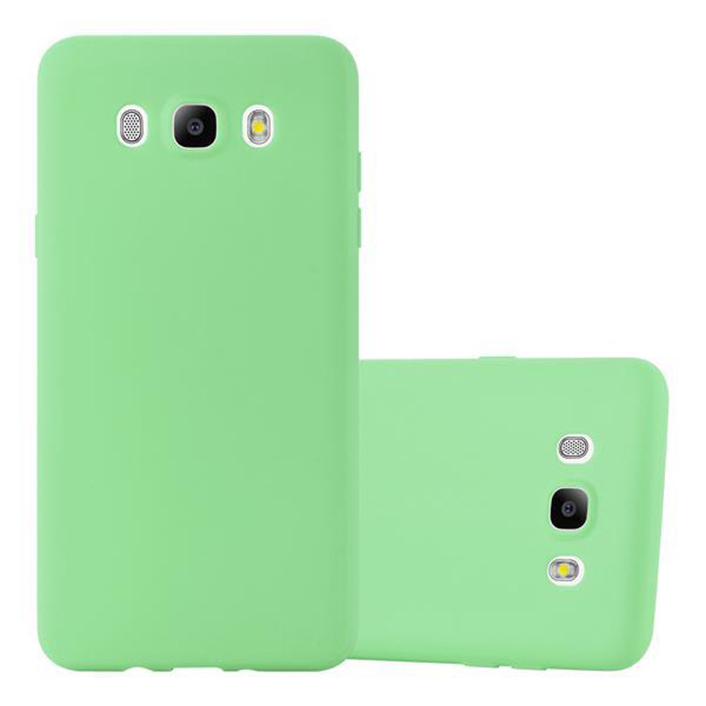 Dos fundas para teléfono, una delante, otra detrás. Ambas fundas son de color verde claro.