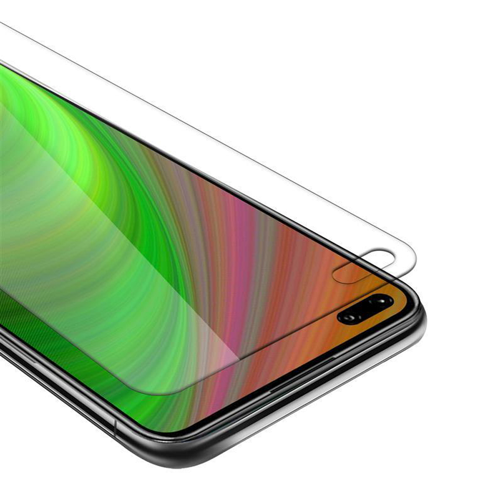 Primo piano di uno schermo del telefono con protezione.