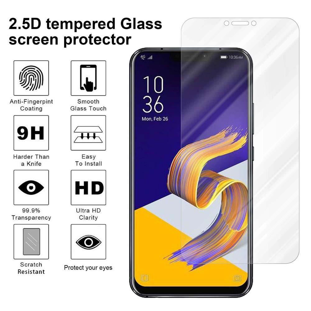 Un telefono con protezione schermo e icone. Lo schermo mostra l'ora e ha un design colorato.