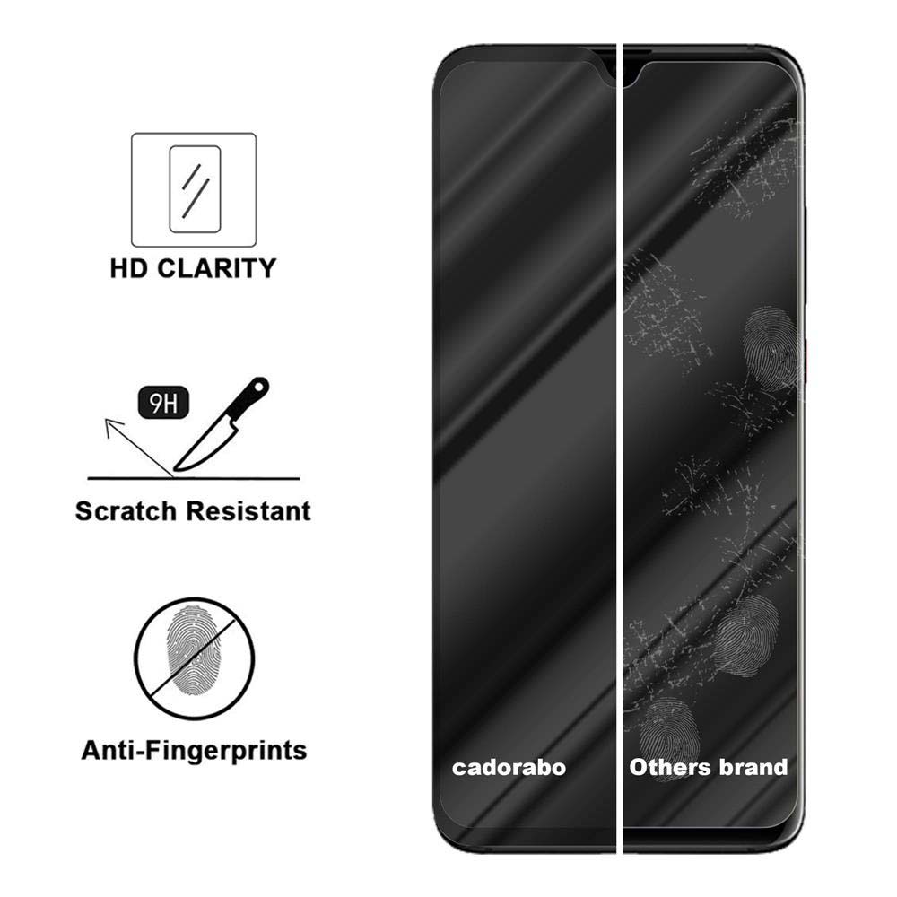 Protezioni per schermo del telefono con i marchi cadorabo e altri. Vengono mostrate la resistenza ai graffi e alle impronte digitali.