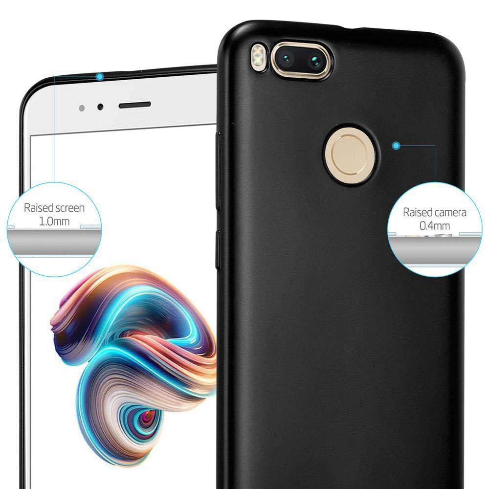 Un telefono nero e una custodia che mostra lo schermo e la fotocamera rialzati. I diagrammi indicano le funzionalità.
