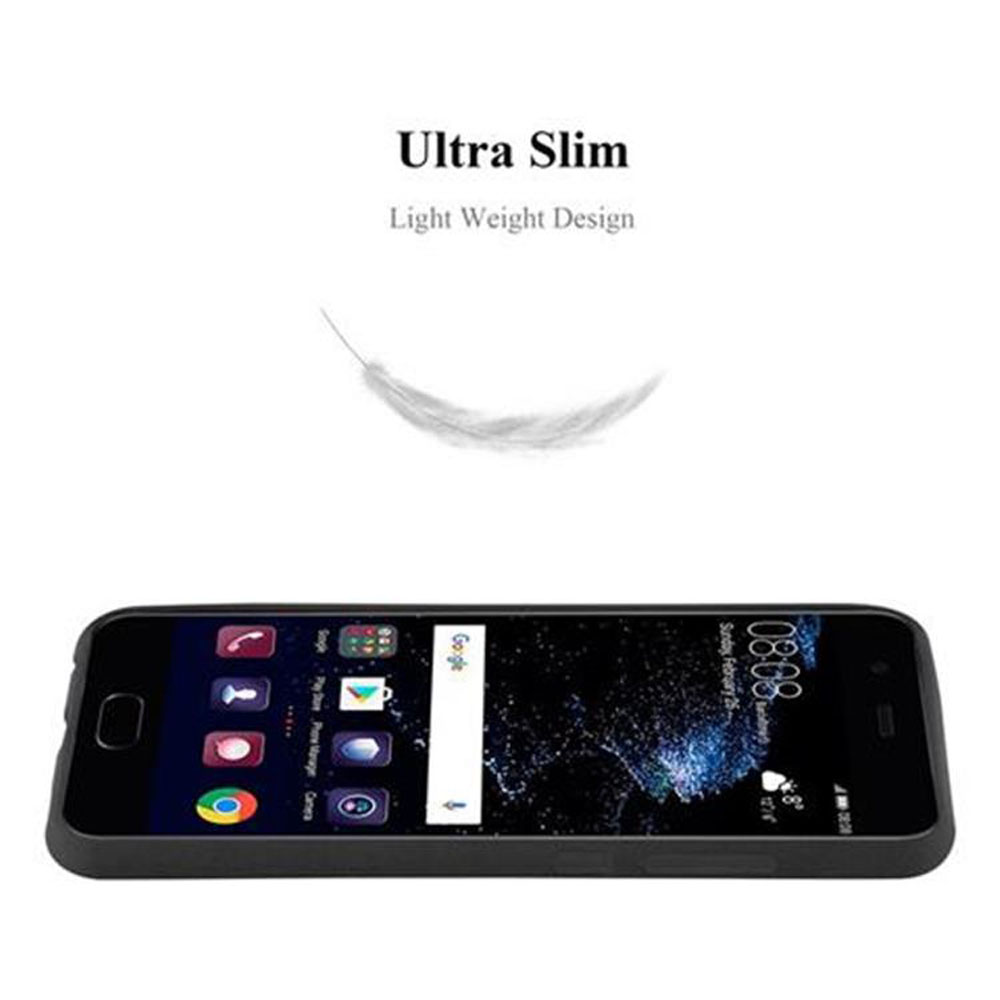 Telefono nero in una custodia nera sottile. Il testo bianco recita: Ultra Slim, Light Weight Design.