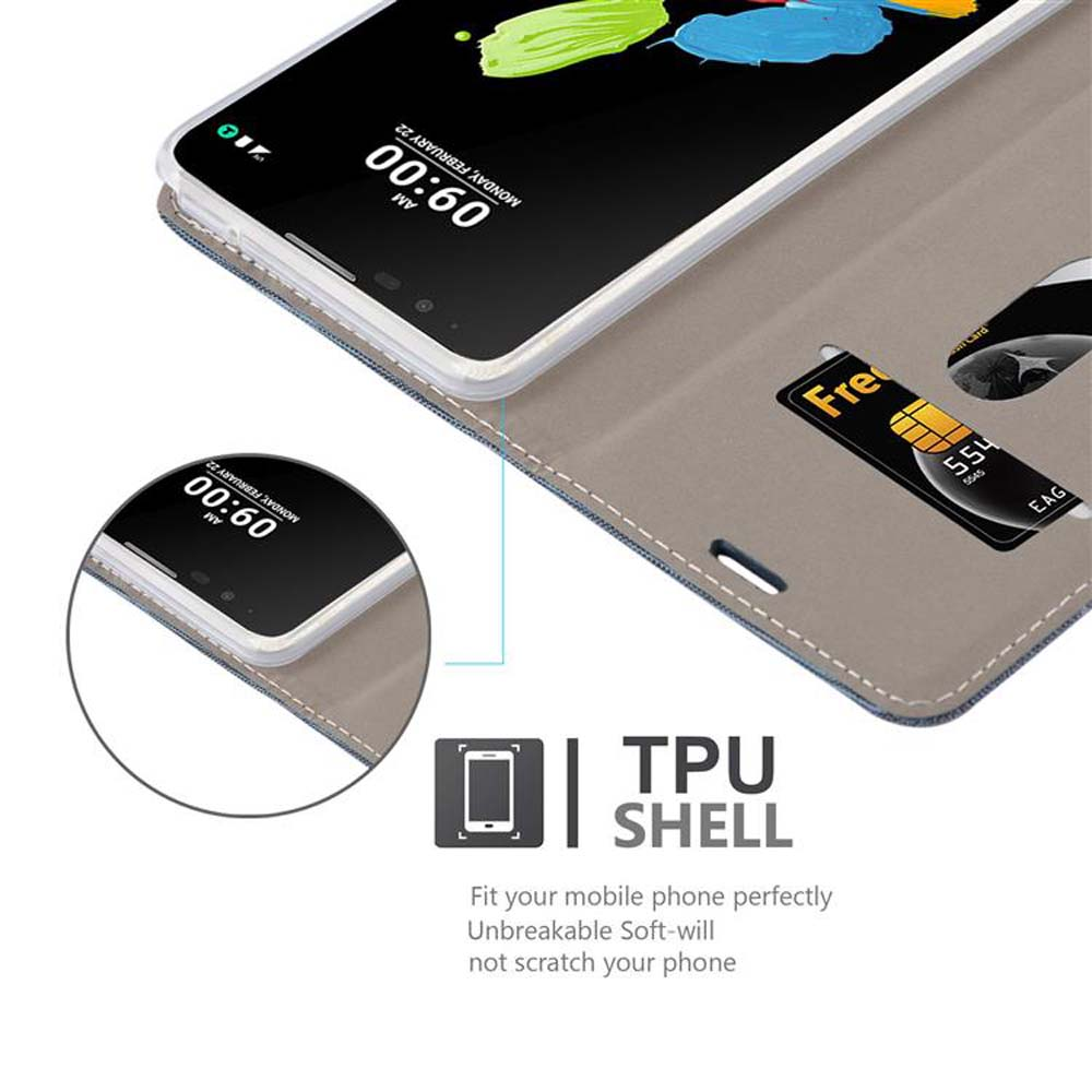 Telefon in einer Hülle, zeigt den Bildschirm und eine Kreditkarte. Text: TPU SHELL, Passen Sie Ihr Mobiltelefon perfekt an.