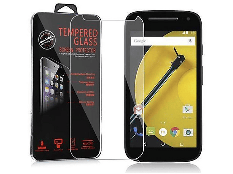 Cadorabo Vetro Protettivo Per Motorola Moto E2 (2ª Gen.) - Trasparente 9H - Compatibile Con Cover - 3