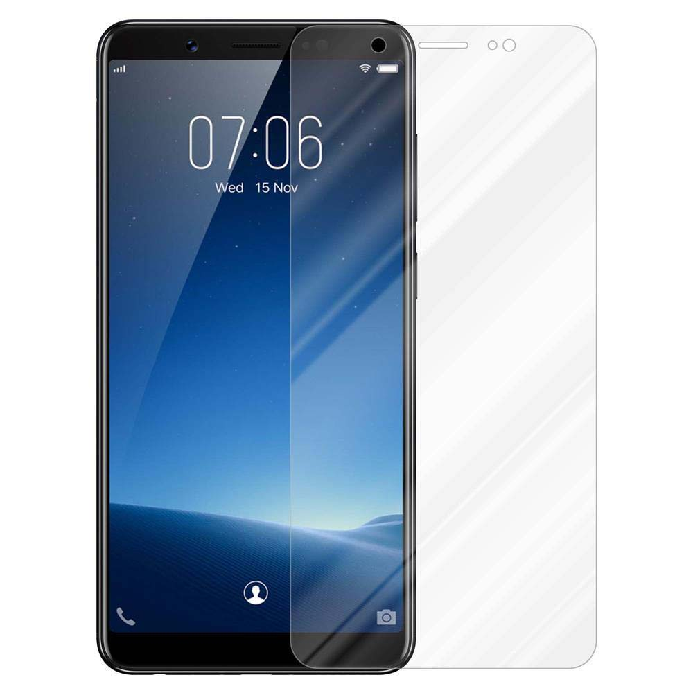 Smartphone nero con protezione schermo trasparente. Mostra ora e data.