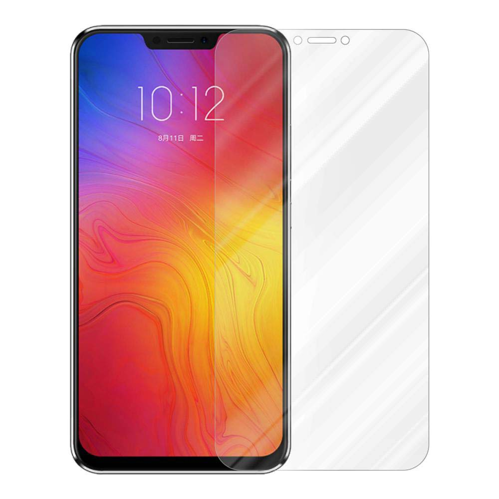 Telefono con protezione schermo. Mostra ora e data. Protezione trasparente, che copre lo schermo.