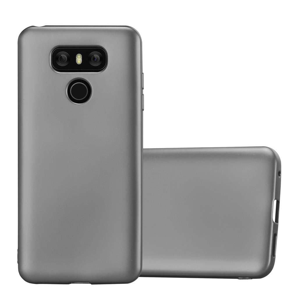 Due custodie grigie per telefono. Una è chiusa, l'altra è aperta, mostrando il retro di un telefono.