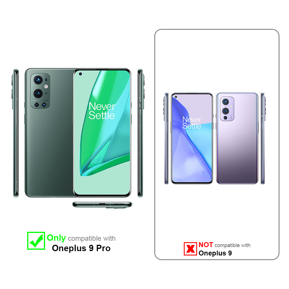 Confronto tra due telefoni. Uno è compatibile con OnePlus 9 Pro, l'altro no.