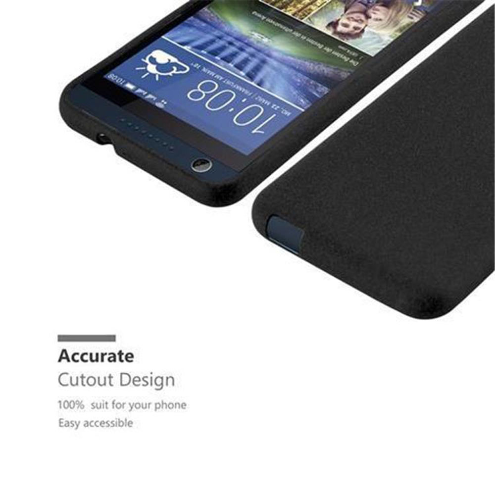 Un telefono con una custodia nera. Il telefono mostra un display colorato con un browser aperto.