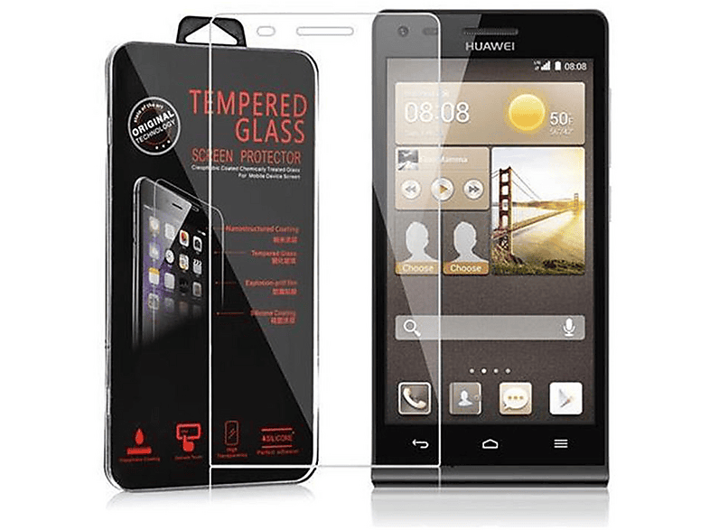 Cadorabo Pellicola Protettiva compatibile con Huawei G7 in ELEVATA TRASPARENZA - Vetro di protezione del display (Tempered) con durezza 9H con compatibilità 3D touch