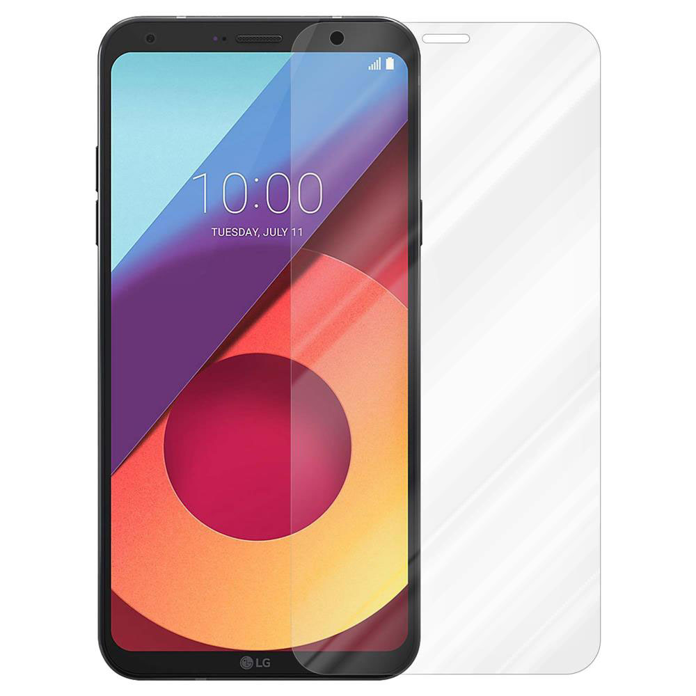 Telefono con protezione schermo applicata. Mostra ora, data e icone. Protezione visibile a destra.