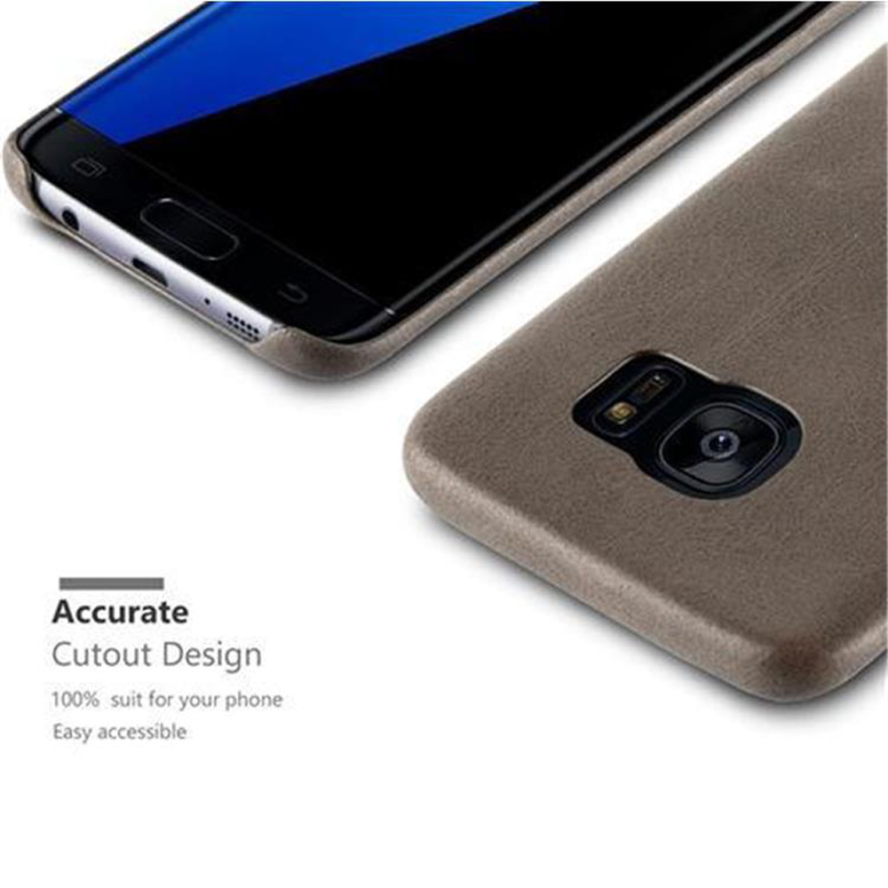 Telefono e custodia. Testo: Design di ritaglio accurato. La custodia ha ritagli precisi per il telefono.